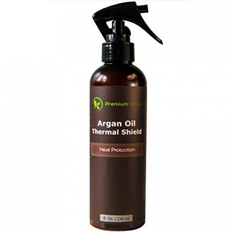 Argan Oil Hair Protector 100% Organic Spray, -8 Oz- Protects & Heals Hair from Heat, Flat Iron, Blow Dryer, By Premium Nature