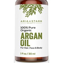 Aria Starr Beauty ORGANIC Argan Oil For Hair, Skin, Face, Nails, Beard & Cuticles - Best 100% Pure Moroccan Anti Aging, Anti
