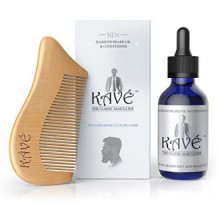 Beard Oil for Men by Kave - Promotes Growth, Softens Beard, Stops Itching - 100% Natural - Free Bonus Comb