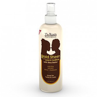 The Roots Naturelle Braid Sheen Braid Spray and Leave in Conditioner Enriched with Shea Butter, 12-Ounce