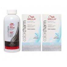 Wella Charm Couleur T18 léger Ash Blonde 2-Pack avec CC Cream 20 Developer 3,6 oz - COMBO DEAL!