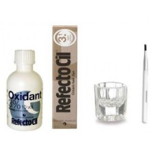 REFECTOCIL COLOR KIT- Light Brown Cream Hair Dye + Liquid Oxidant 3% 1.7oz + Mixing Brush + Mixing Dish