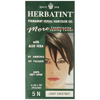 Herbatint Herbal Permanente Color de pelo gel, 5N Castaño Claro, 4,56 onza