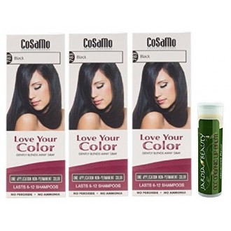 Su color Cosamo -Amor Color- amoniaco y peróxido de pelo gratuito 783 Negro (Pack de 3) con un Jarosa belleza abeja orgánica