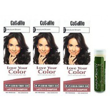 Cosamo -Love Votre Color- Ammoniac &amp; Peroxyde Couleur des cheveux gratuit 765 Medium Brown (Pack de 3) avec un Jarosa Beauty
