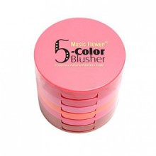 UCANB Waterproof 5 Colors Blusher Palette With Blush Brush