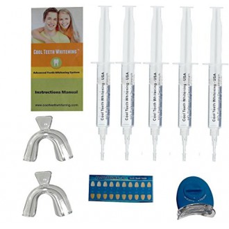 At Home Professional Teeth Whitening Kit 44% Carbamide Peroxide with 5 Large Syringes of Made in USA Gel 5 Pcs. 5cc
