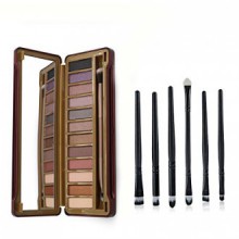 Ucanbe Desnudo neutral paleta de sombra de ojos con sombra de ojos profesional Aplicador 6pcs del maquillaje de ojos cepillos de