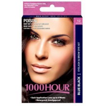 1000 horas de pestañas y cejas Tinte / Matiz Kit Mascara Permanente (Azul-Negro)
