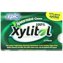 Epic Dental 100% Xylitol Gum Sucré, Spearmint, 12 Count (paquet de 12)