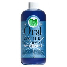 Oral Essentials Teeth Whitening Mouthwash 16 Oz. For Daily Use Without Sensitivity: Dentist Formulated & Certified