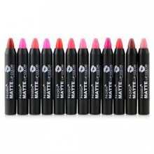 12pc Nabi Cosmetics Professional Selected MATTE Lip Color Lipstick Set of 12 Shades