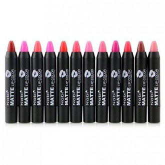 12pc Nabi Cosmetics Professional Selected MATTE Lip Color Lipstick Set of 12 Shades