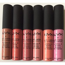 Variety Pack of 6 NYX Cosmetics Soft Matte Lip Cream: Sydney, Stockholm, Buenos Aires, Milan, Istambul, Antwerp