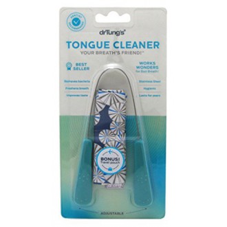 Limpiador lingual del Dr. Tung, de acero inoxidable (los colores pueden variar)