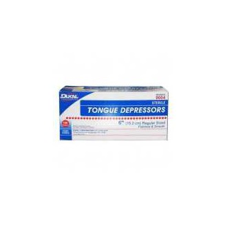 Tongue Depressors, Sterile, Adult, Wood, 6"x0.6875", 100/BX