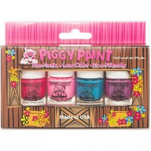 Piggy Paint Nail Polish - 4 Bottle Box - Non toxique