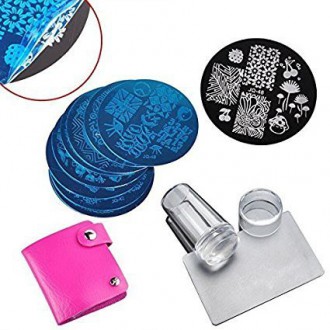 Biutee 10 Nail Plates +1 Stamper + 1 Scraper Nail Art Image Stamp Stamping Plates Manicure Template Nail Art Tools