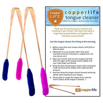 100% Limpiador de cobre Lengua raspador 2-Pack antibacteriano para higiene bucal óptima / His &amp; Hers / Home &amp; Travel