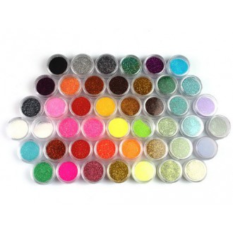 45 Colors Nail Art Make Up Body Glitter Shimmer Dust Powder Decoration