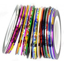 30Pcs Mixed Colors Rolls Striping Tape Line Nail Art Tips Decoration Sticker from Y2B