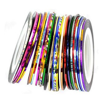 30Pcs Mixed Colors Rolls Striping Tape Line Nail Art Tips Decoration Sticker from Y2B