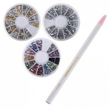 Sinsun Professional Manicure Nail Art Decorations Set-1000 Pcs Mixed Colors Rhinestones ,1000pc Mixed Sliver Crystal