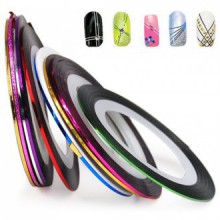 BONAMART ® World Pride Nail Tape Stripe Decoration Sticker Hologram, Set of 10