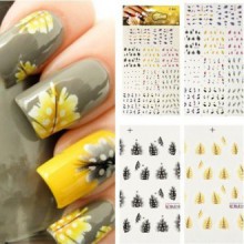 MBox Colorful Peacock Feather Nail Art Tips Nail Decal Stickers