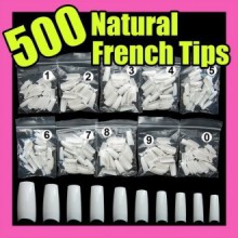 500 White False French Nail Art Tips Uv Acrylic 064