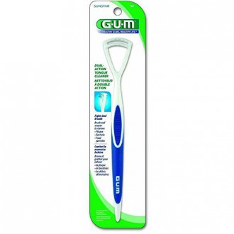 GUM Dual-Action Tongue Cleaner - Colors May Vary 1 Each (Pack of 3)
