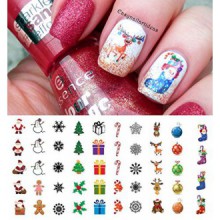 Christmas Holiday Assortment Water Slide Nail Art Decals - Salon Quality 5.5" X 3" Sheet!