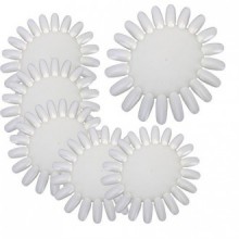 10 Pcs Round Nail Art Acrylic False Fake Tips Display Practice Wheel Board Polish Tool White