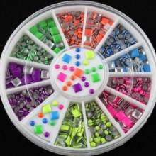 Vip Beauty Shop New 2 Styles 6 Colors Neon Stud Rhinestone Fushion Nail Art DIY