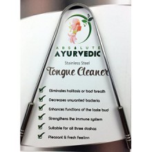 Absolute AyurvedicTM 100% de qualité chirurgicale SS Tongue Cleaner Scraper Avec SS Poignée utilisé et recommandé par Profession
