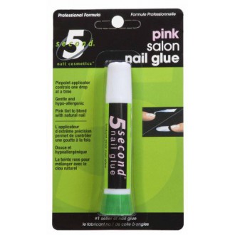5 Second Nail Salon Nail Glue, Pink, 2-Gram