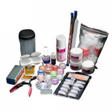 AMA(TM) 19 Acrylic Nail Art Tips Powder Liquid Brush Glitter Clipper Primer File Set Kit Manicure Salon Tips Decoration