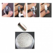 AMA(TM) 10g/Box Gold Sliver Nail Glitter Powder Shinning Nail Mirror Powder Makeup Art DIY Chrome Pigment (Silver)