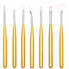 7PCS del clavo del arte de acrílico ULTRAVIOLETA del gel del polaco de la pluma de dibujo pintura del sistema de cepillo de bric