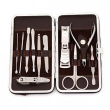Queentools Stainless Steel New Grooming Set Kit, 11pcs Precise Ergonomic Different Tools, Nails Clippers, Tweezer, Blackhead