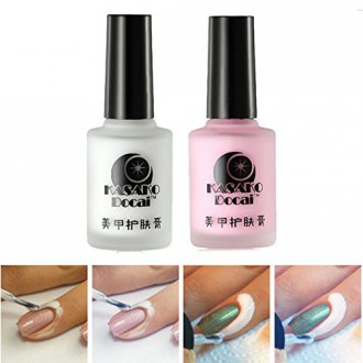 2 Box Peel Off Liquid Tape Peel Off Base Coat Nail Art Liquid Latex Barrier Palisade White+Pink