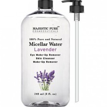 Majestic Pure Makeup Remover for Eye and Face, Skin Cleanser, Lavender Micellar Water, 8 Fluid Ounce