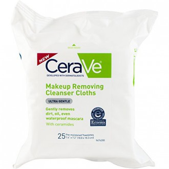 CeraVe Makeup Removing Cleanser Cloths, 25 Count