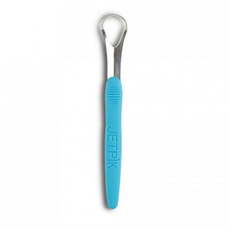 Jetpik Stainless Steel Tongue Cleaner, Blue Color Handle