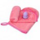Makeup Remover(2 Pack Pink,including A Glove and A Soft Cloth)with A Gourd Flawless Smooth Cosmetic Powder Makeup Sponge