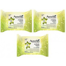 Aveeno Naturals activos positivamente radiante de maquillaje facial Limpiador Extracción Wipes, 25 ct (Pack de 3)