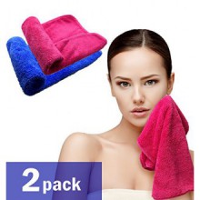 Bath Blossom Face Cloth Towel Makeup Remover Microfiber (2 Pack), Reusable Make-up Facial Cleansing Clothes - Wipes Dirt,
