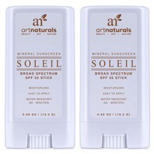 Art Naturals SPF 50 Sunscreen bâton 0,7 onces - Paquet de 2 - Résistant à l'eau 80 Minutes - Avec le meilleur Natural &amp; Orga