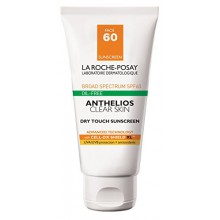La Roche-Posay Anthelios Dry tactile Clear Skin Sunscreen visage pour peau grasse avec FPS 60, 1.7 Fl. Oz.