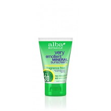 Alba Botanica Very Emollient, Fragrance Free Mineral Sunscreen SPF 30, 4 Ounce